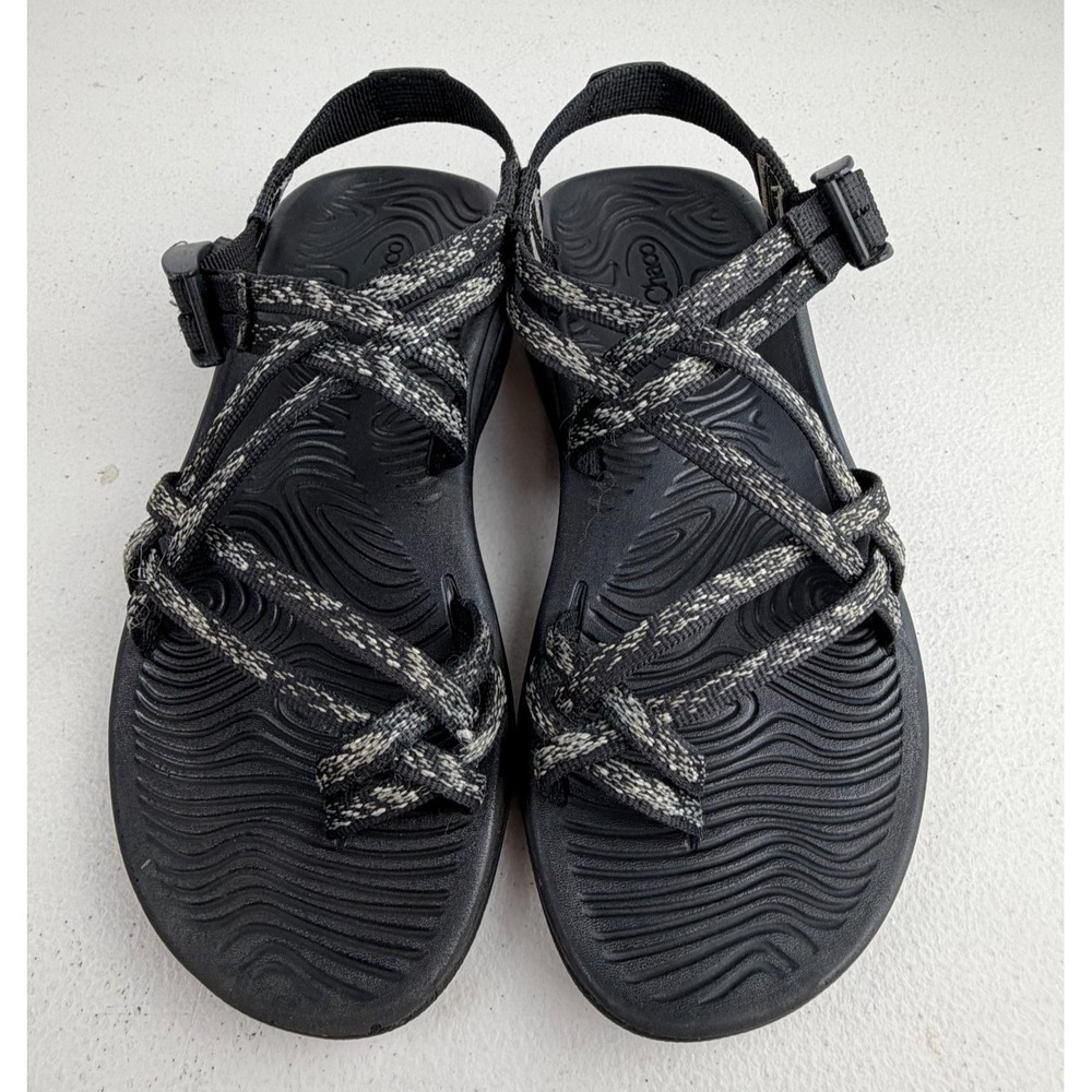 Chaco Womens Classic ZX2 Double Strap Hiking Walking Sandal Black White Sz 7